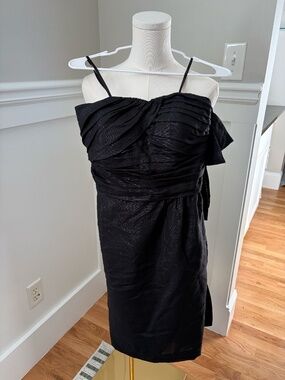 BCBGeneration Black One Shoulder Ruffle Cocktail Dress Size 4 Asymmetrical Forma